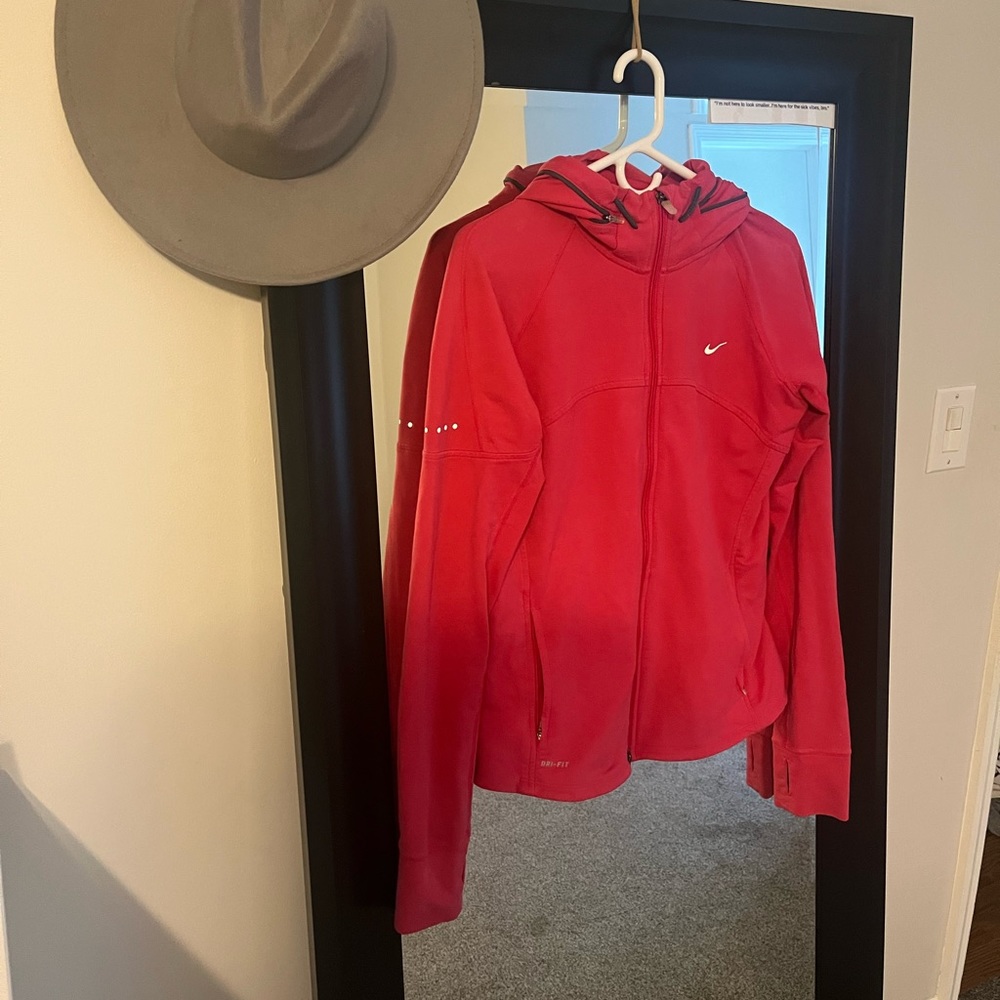 Women’s Hot Pink Nike Dri-Fit Zip Up Hoodie Size Large